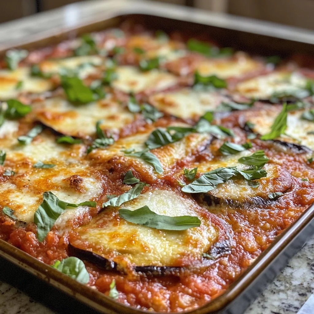 Gratin d'Aubergines au Parmesan sur Plaque, plat savoureux et coloré