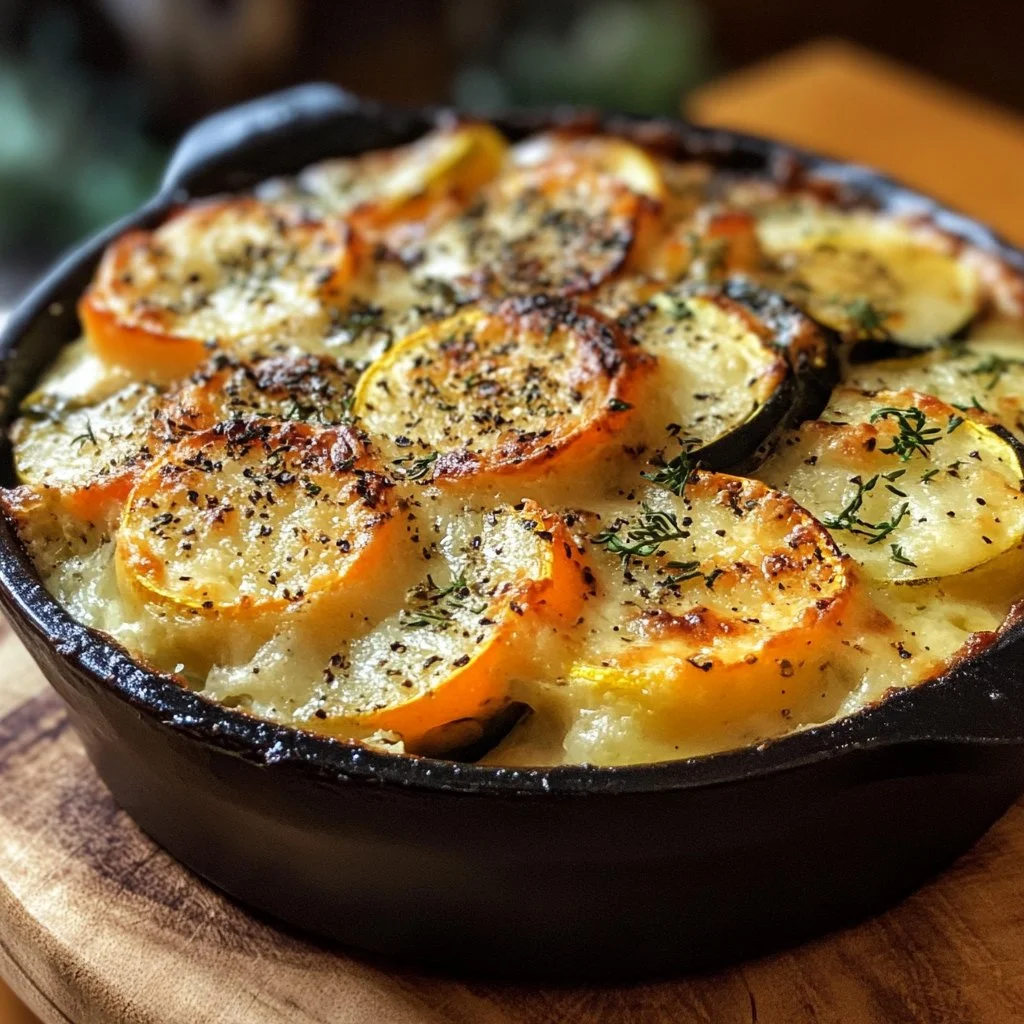 Gratin de légumes coloré et appétissant, prêt à être servi dans un plat