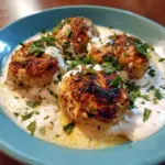 Kofta de poulet avec sauce au yaourt à l'ail crémeux