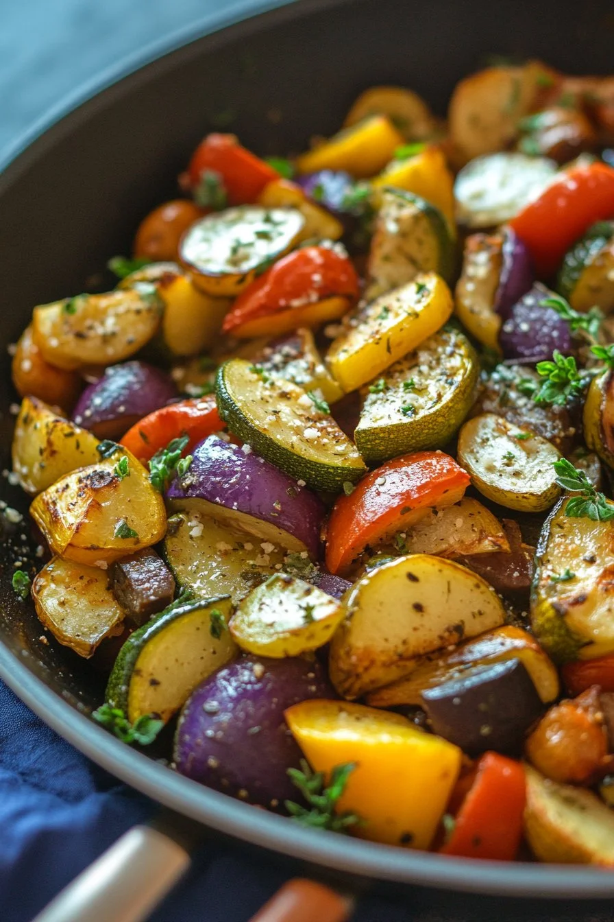 Légumes grecs rapides et faciles en une seule poêle