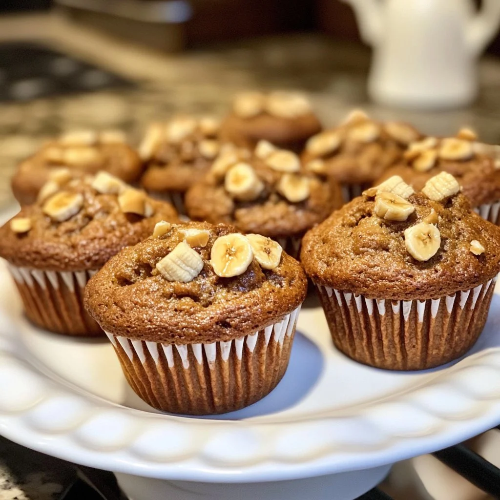 Muffins à la banane et au beurre d'arachide, délicieux et moelleux
