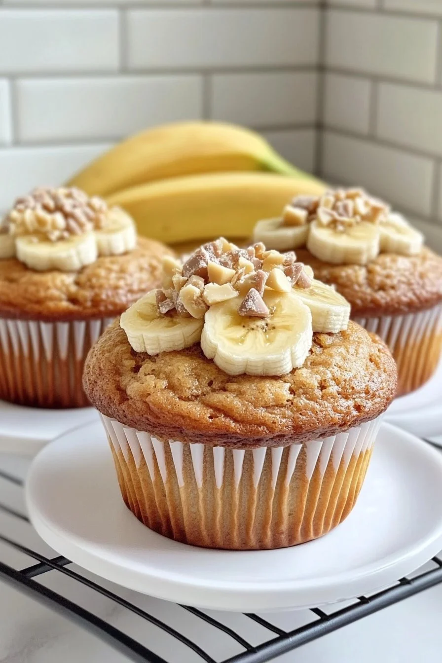 Muffins à la banane et au beurre de cacahuète