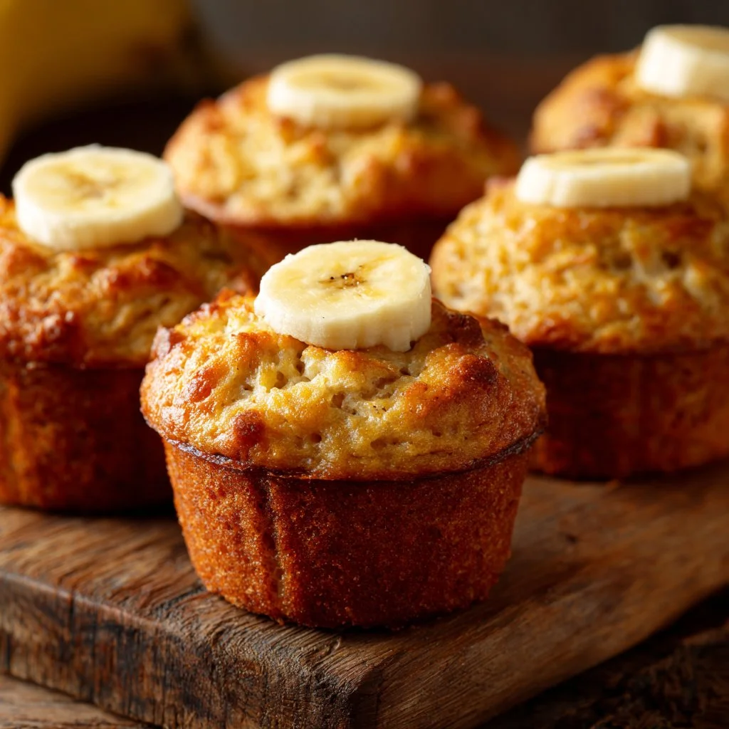 Muffins à la banane et au fromage cottage, délicieux et moelleux