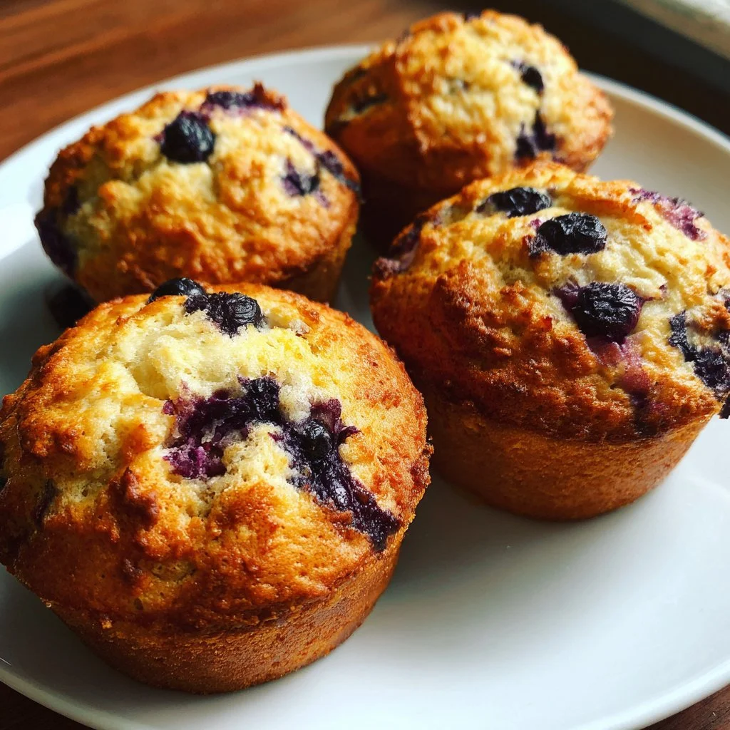 Muffins protéinés aux bleuets, délicieux et sains pour un encas nutritif