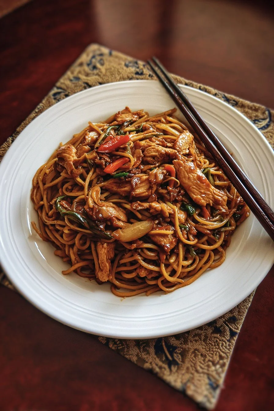 Nouilles au poulet teriyaki