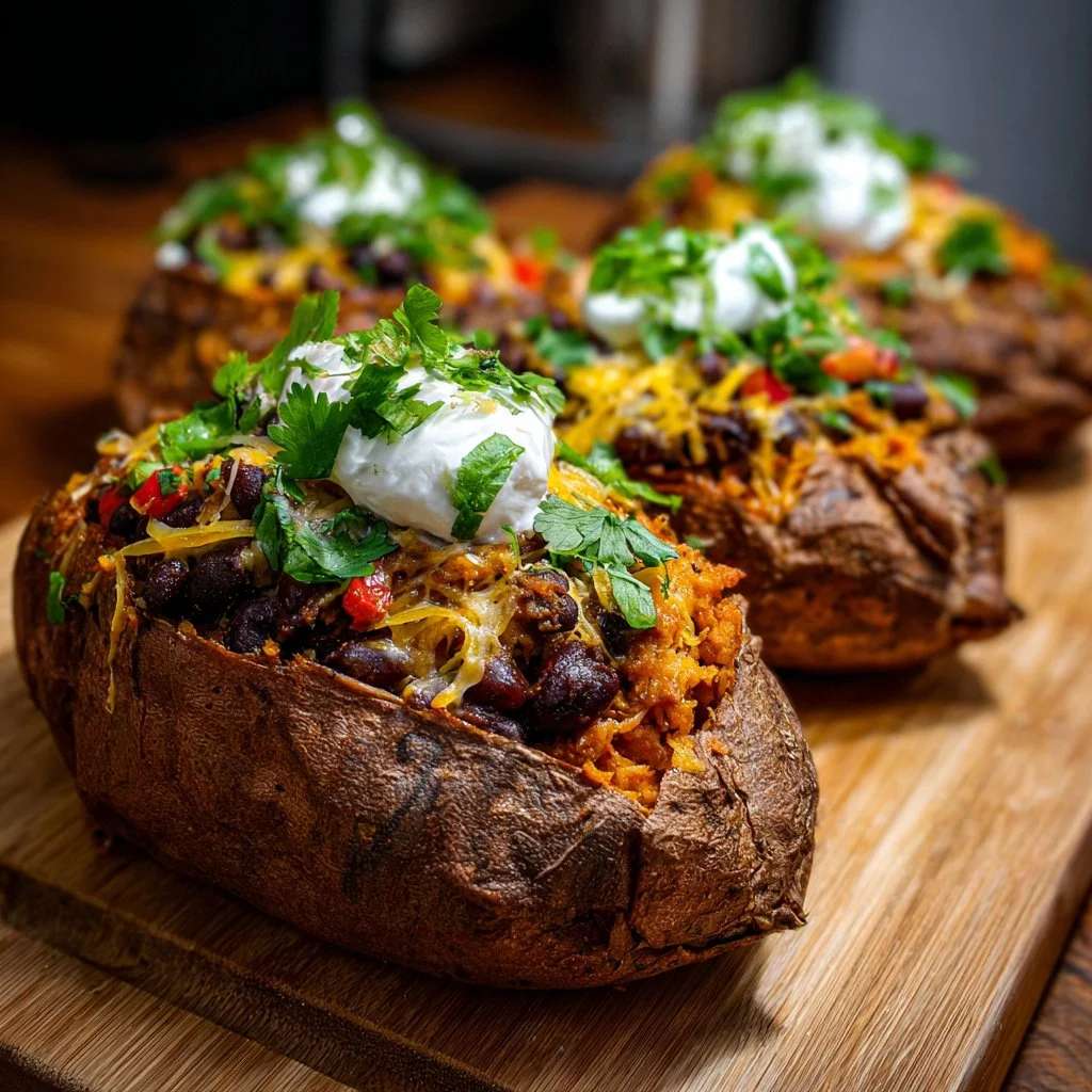 Patates Douces Farcies aux Haricots Noirs (Vegan)