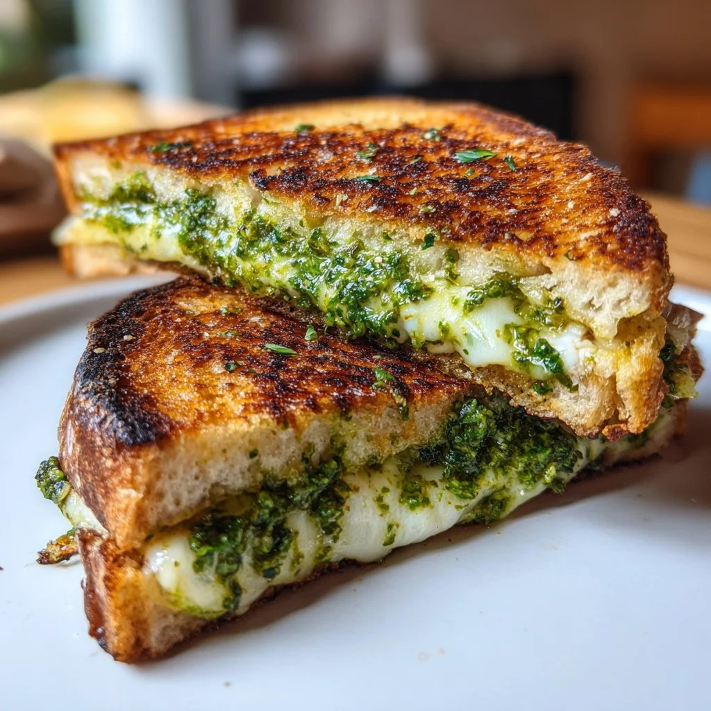 Recette de Pesto au Fromage Grillé avec ingrédients frais et savoureux