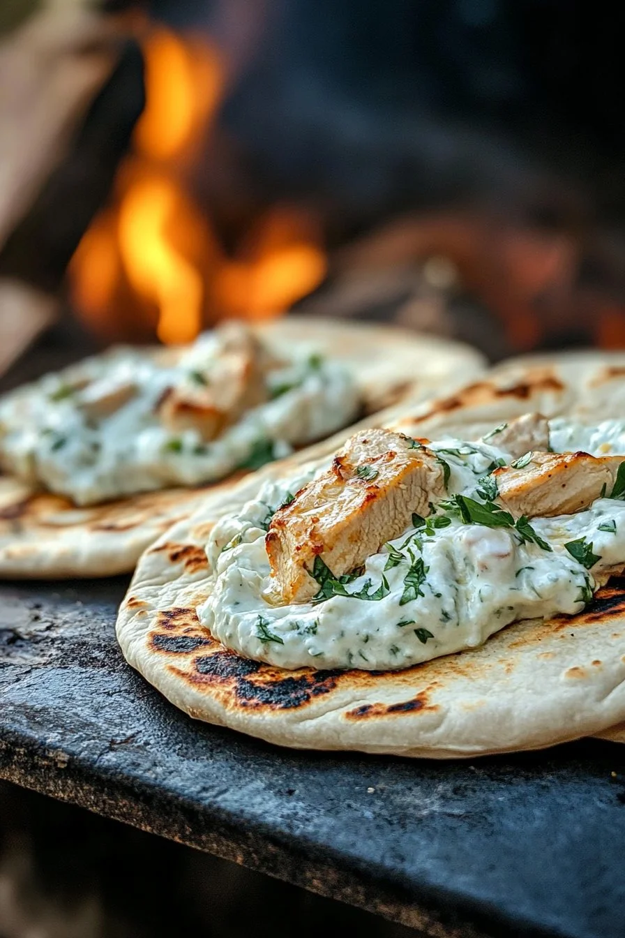 Pitas au poulet grec en cocotte avec tzatziki
