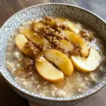 Porridge froid aux pommes caramélisées