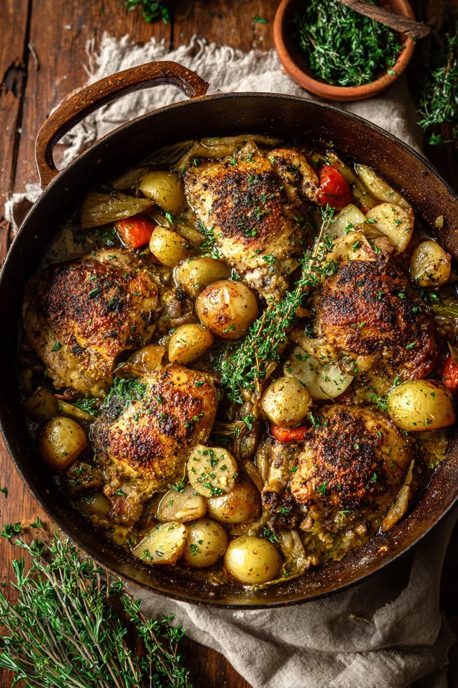 Poulet au cidre de pomme (sans gluten + paléo + sans les 14 allergènes principaux)