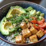 Riz à l'avocat et au tofu