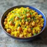 Riz au curcuma avec pois chiches