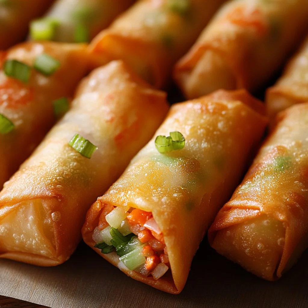 Rouleaux d'œufs aux crevettes et chou garnis de légumes frais