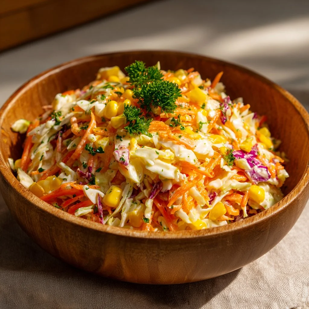 Bol de salade crabe crémeuse garnie de légumes frais