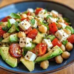 Salade de pois chiches, feta et avocat