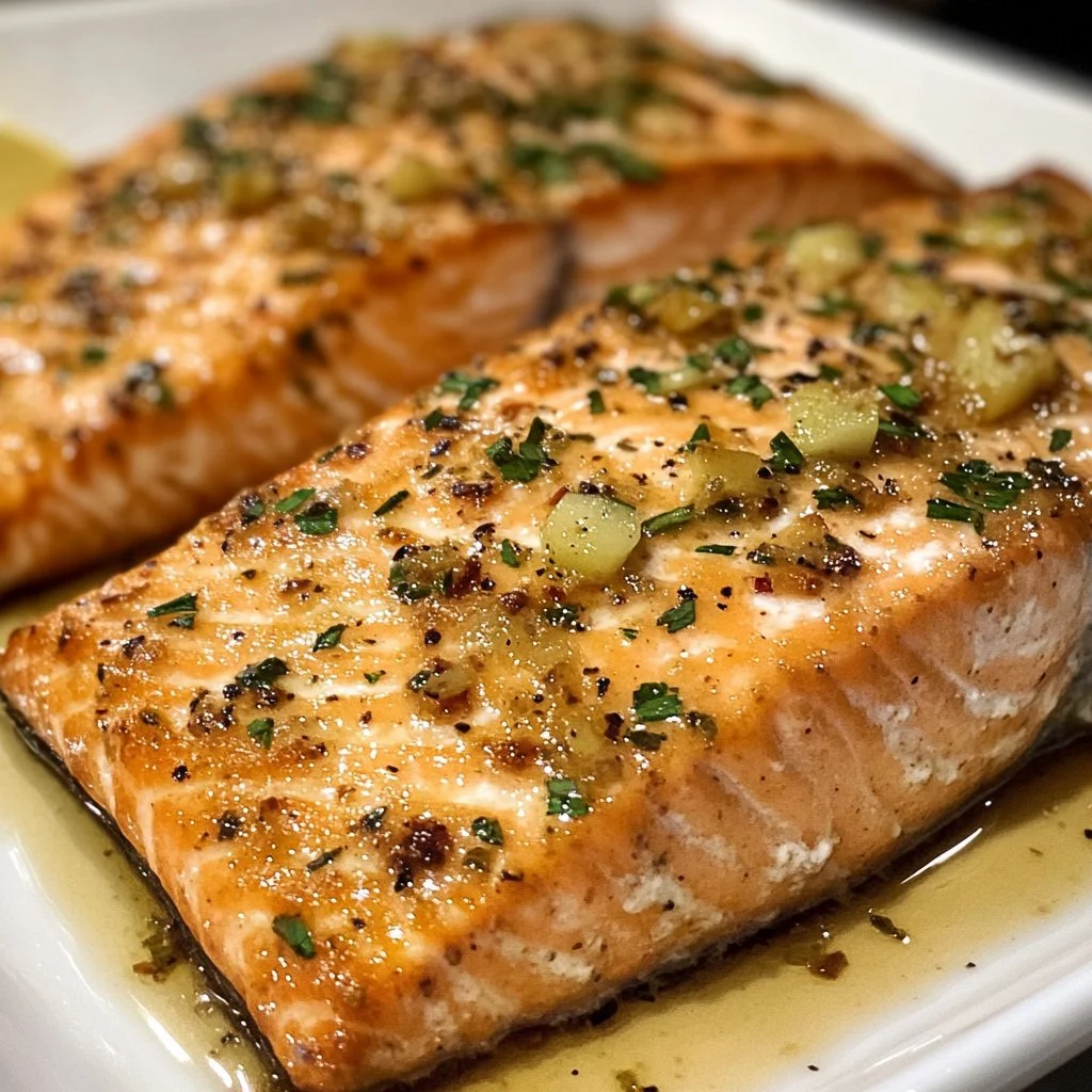 Saumon cuit au four à la manière de Texas Roadhouse, plat savoureux et simple à réaliser.
