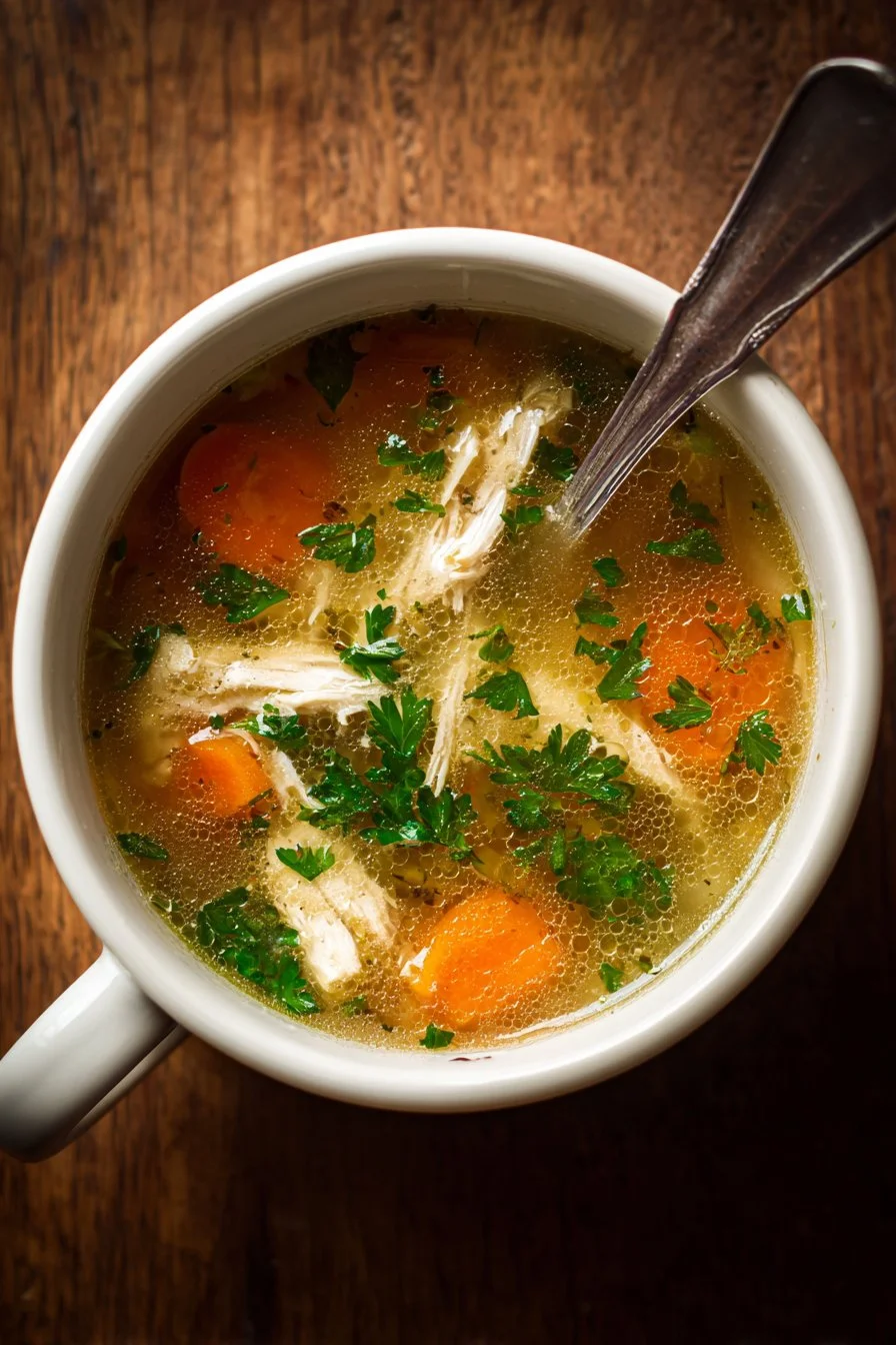 Soupe de poulet maison saine