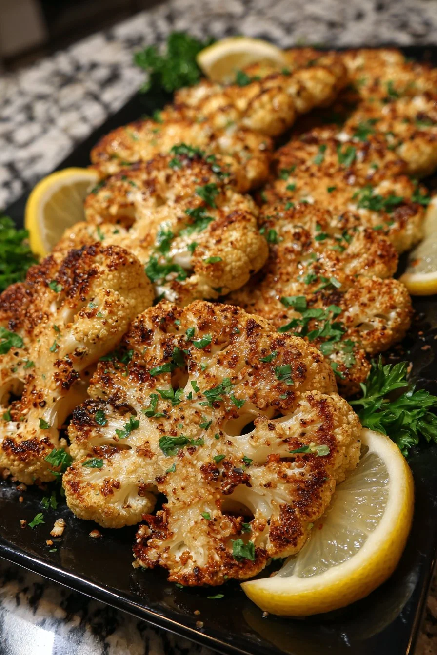 Steaks de chou-fleur croustillants au four