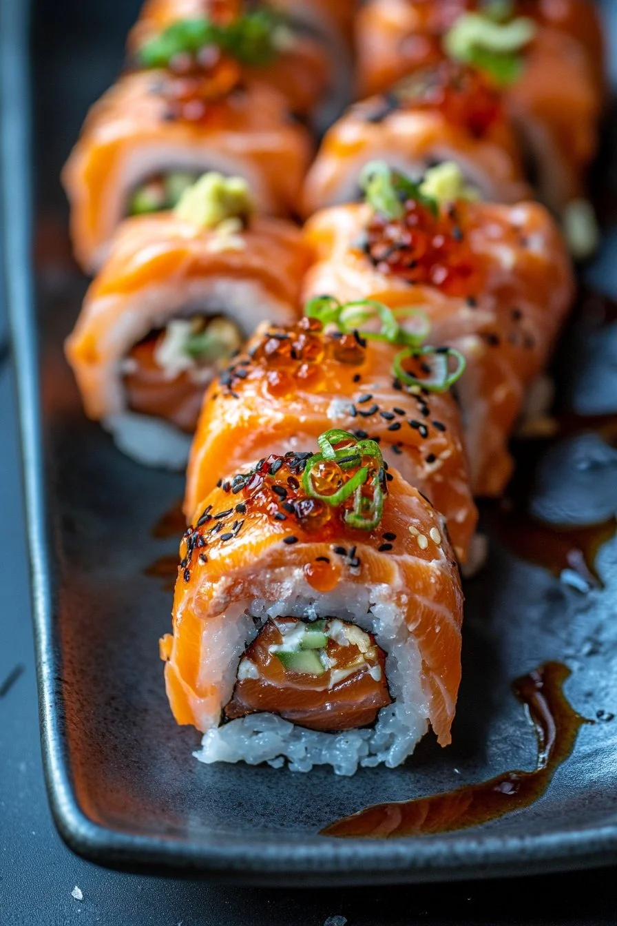 Recette de Sushi au Saumon Épicé au Four