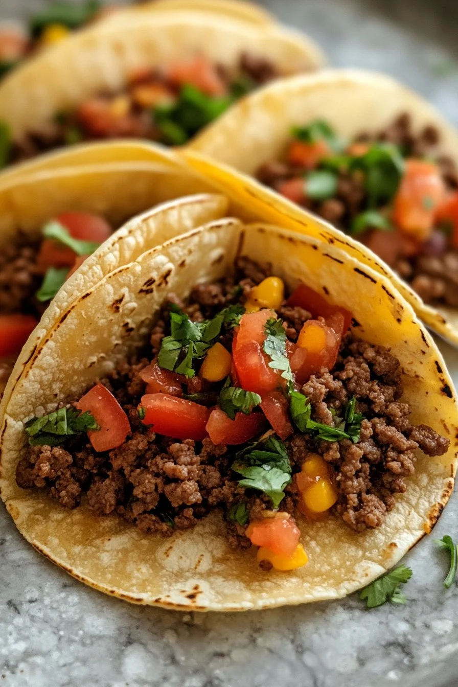 Tacos de boeuf haché croustillants