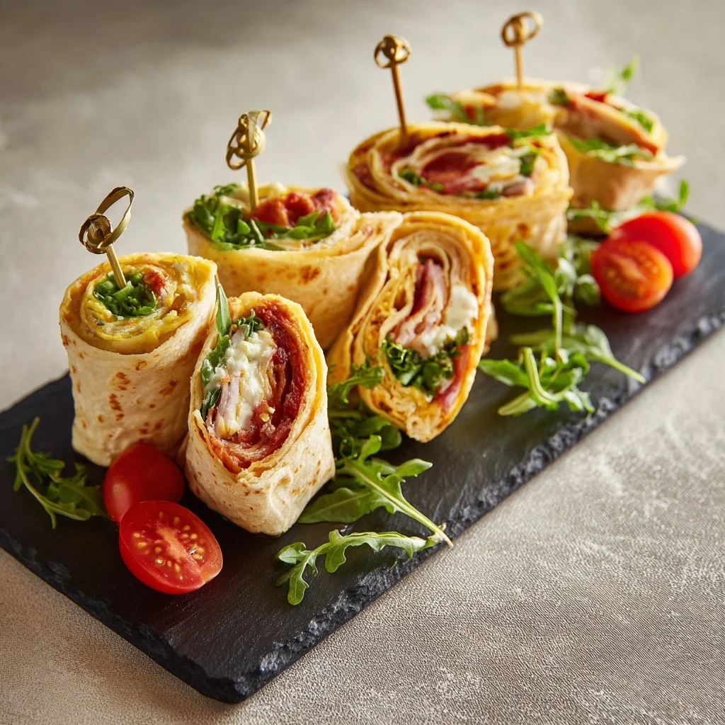 Wraps de fajitas garnis de viande et légumes frais