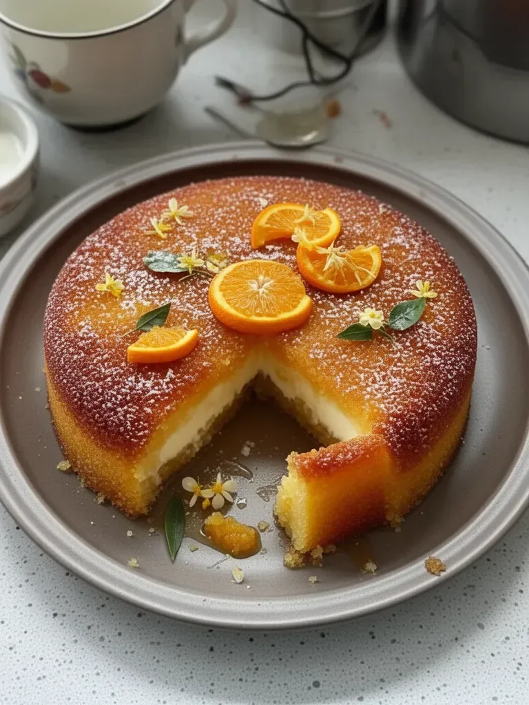 Basboussa au yaourt et fleur d'oranger, un dessert traditionnel savoureux