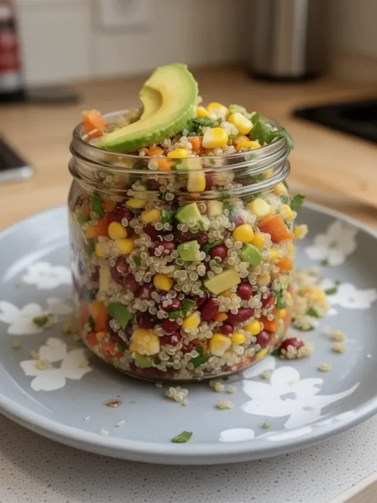 Bocal salade quinoa–avocat