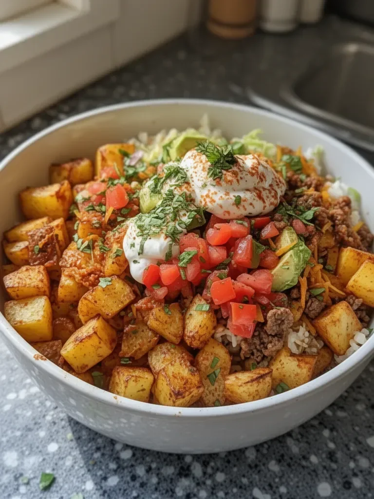 Bol de tacos aux pommes de terre rapides - préparation de repas