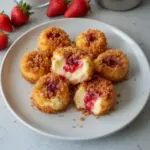 Bouchées de cheesecake aux fraises croustillantes