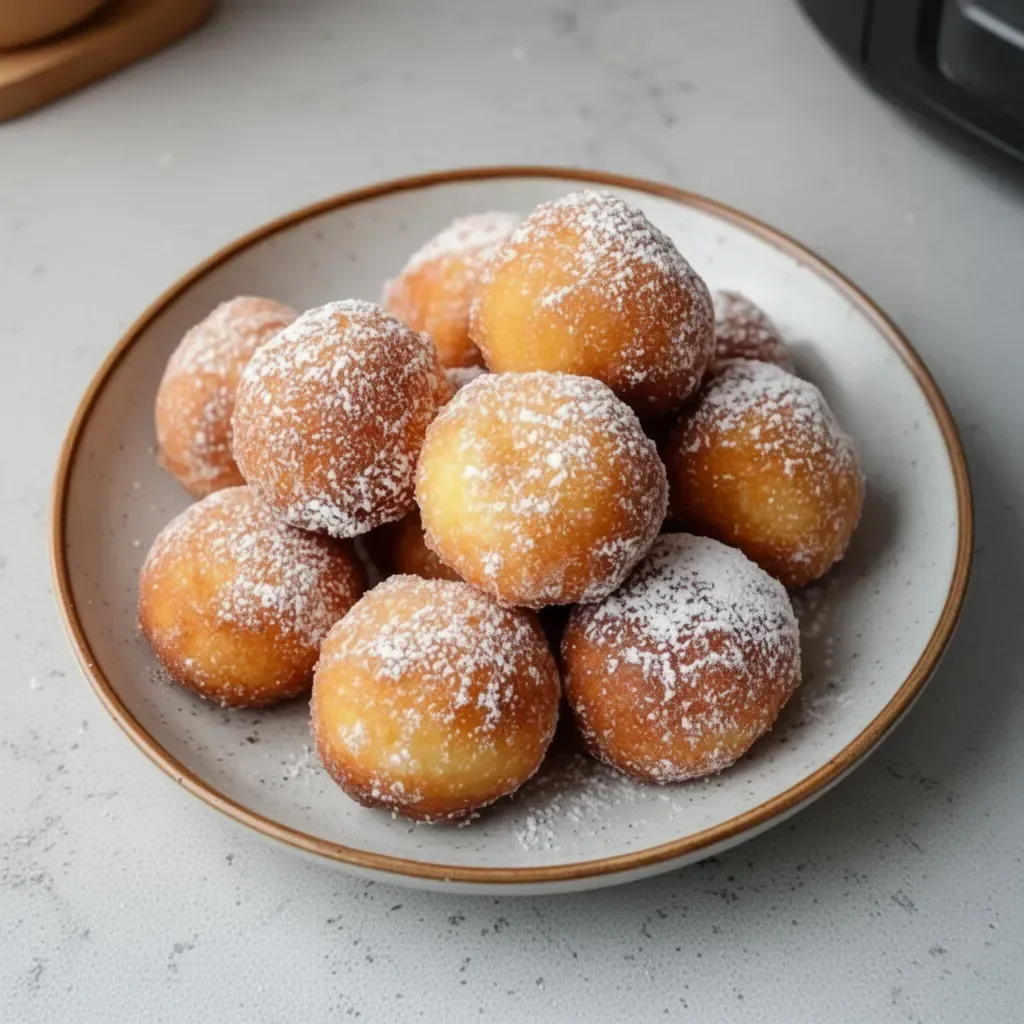 Boules de beignets croustillantes préparées à l'air fryer