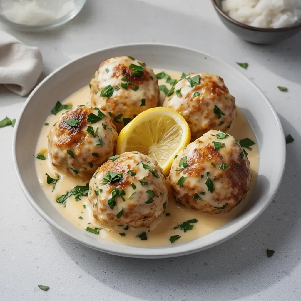 Boulettes de poulet savoureuses prêtes à être servies.
