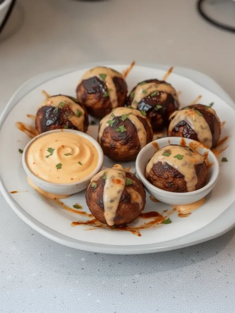 Boulettes de viande au barbecue coréen avec dip mayo épicé : Une incroyable recette en 7 étapes.