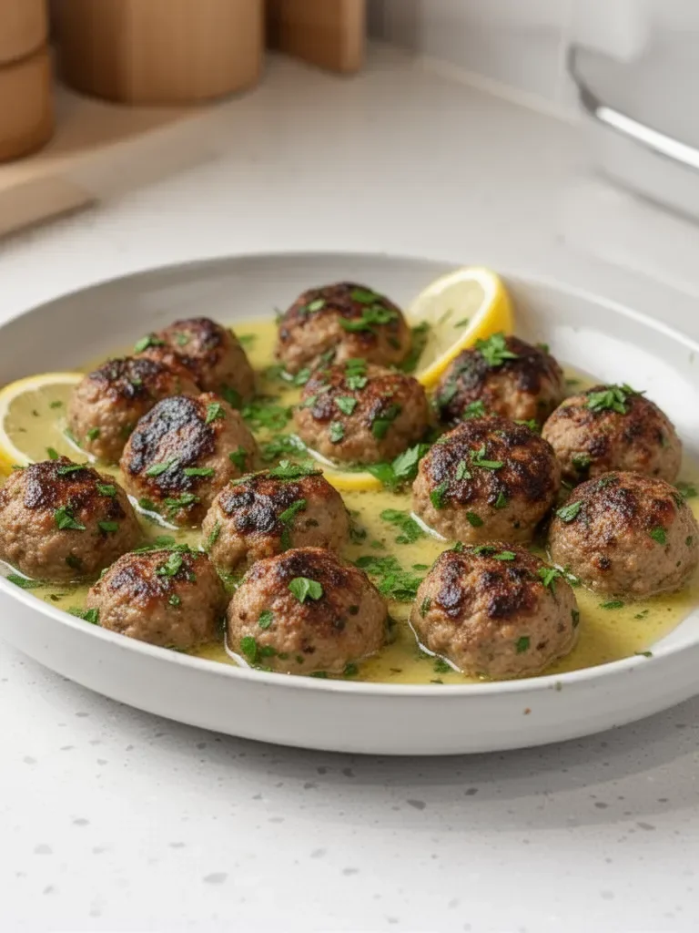 Boulettes de viande grecques dans une sauce au citron