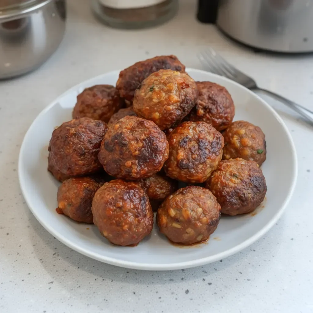 Boulettes de viande italiennes de Nonna servies avec sauce tomate