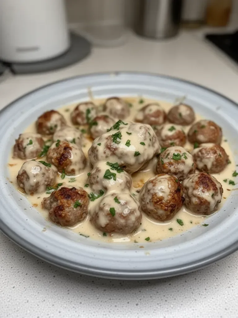 Boulettes de viande suédoises avec des boulettes de viande congelées