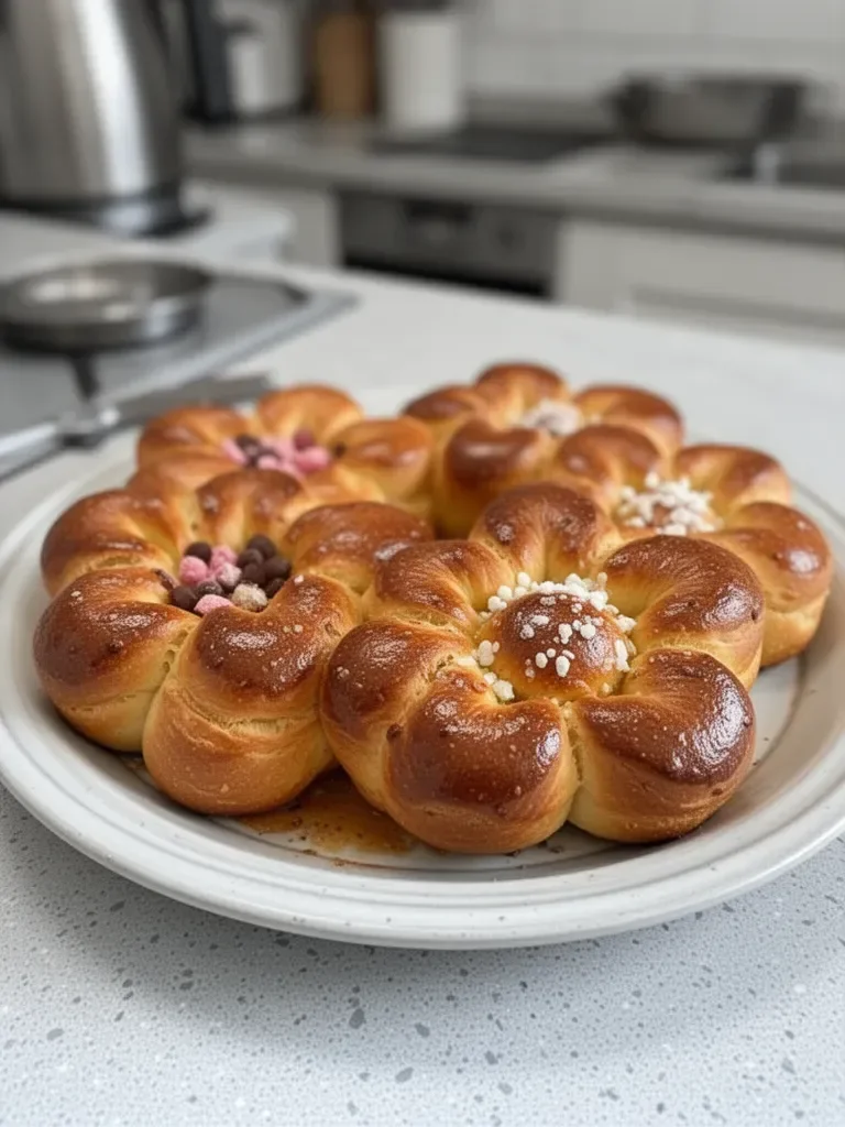 Brioche en forme de fleurs