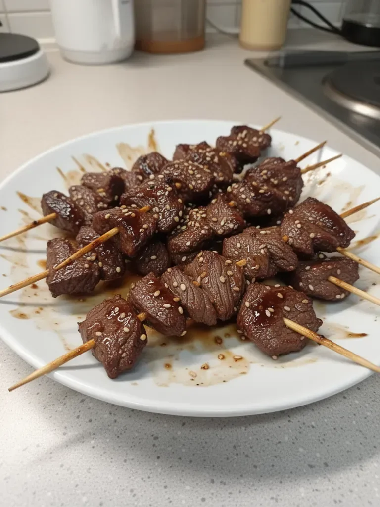 Brochettes de bœuf teriyaki au sésame