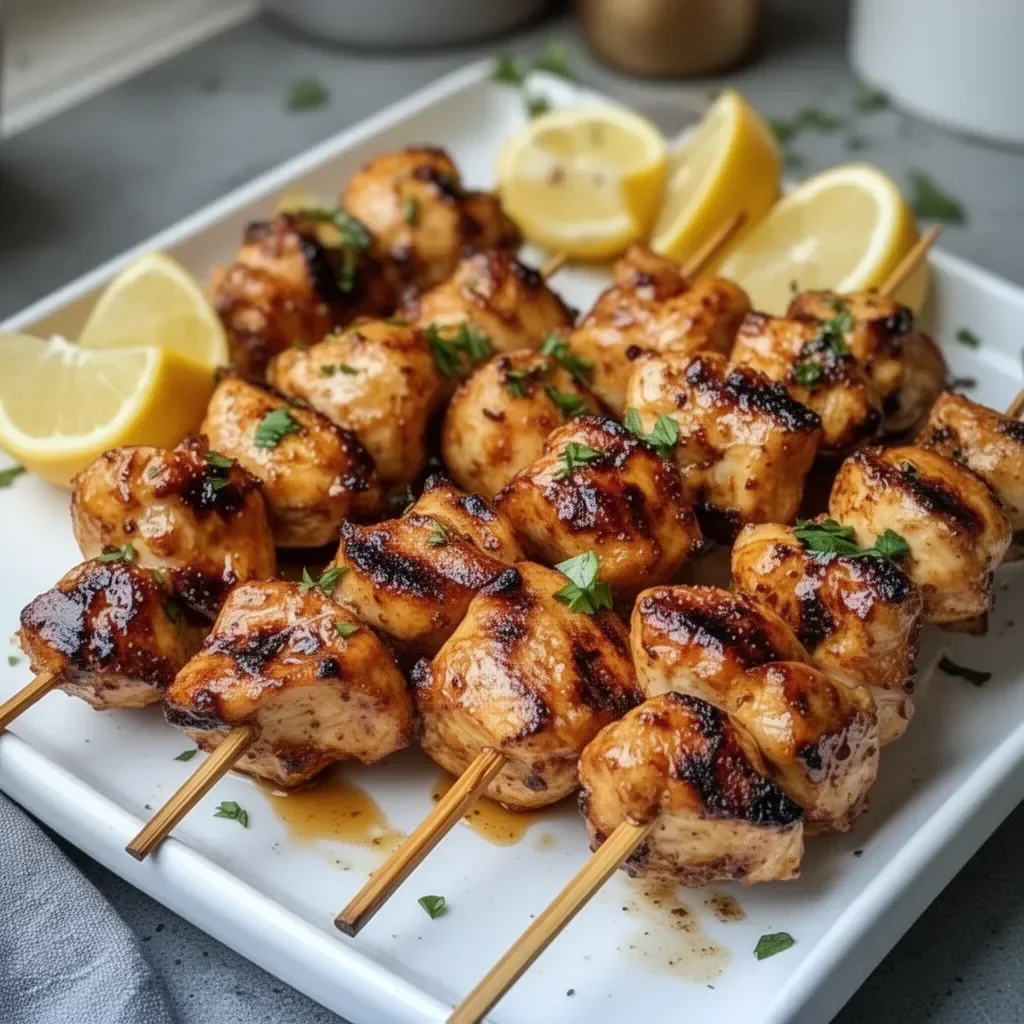 Brochettes de poulet grillées avec sauce Cowboy Butter