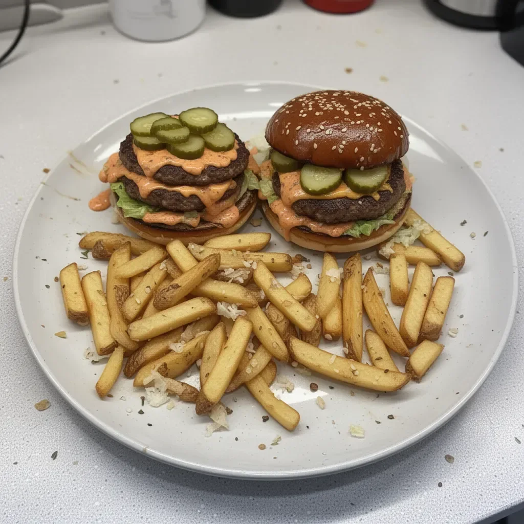 Burger écrasé ultime, plat savoureux et juteux
