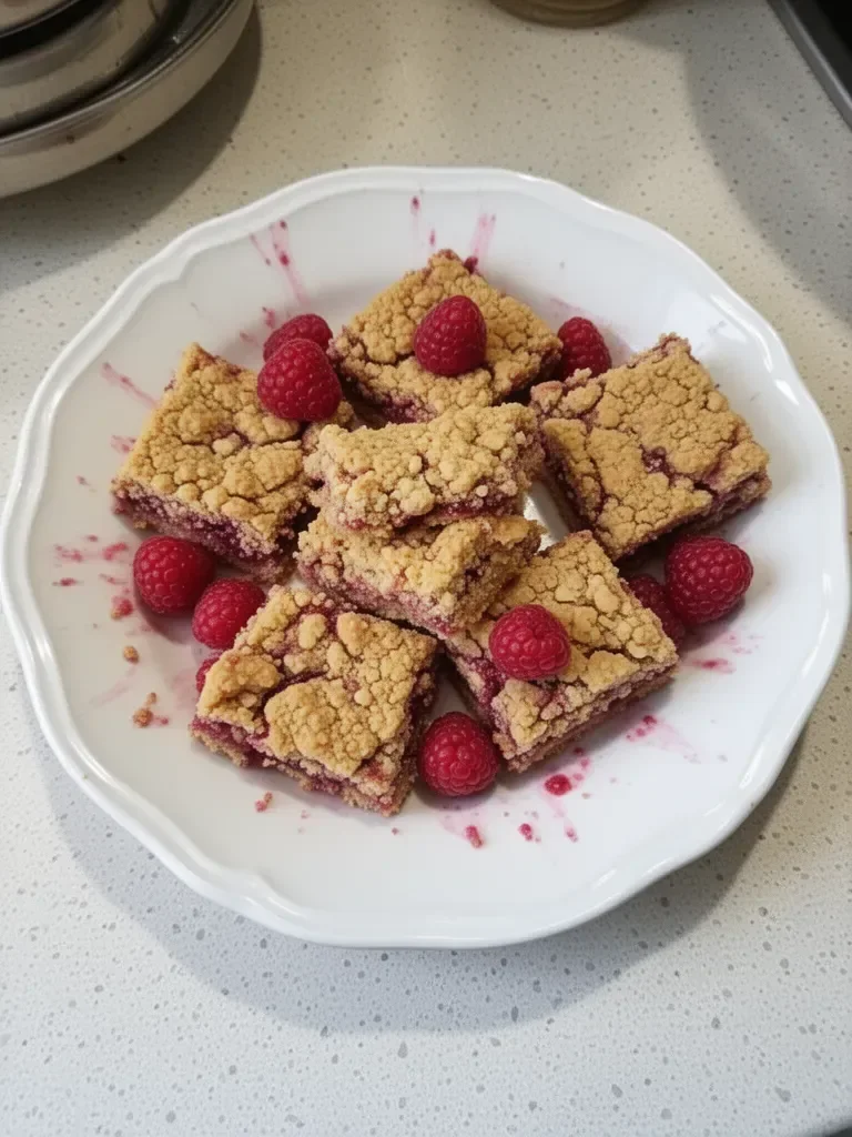 Carrés à la framboise faits maison, un dessert fruité et savoureux