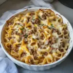 Casserole de nouilles au bœuf et à la crème aigre
