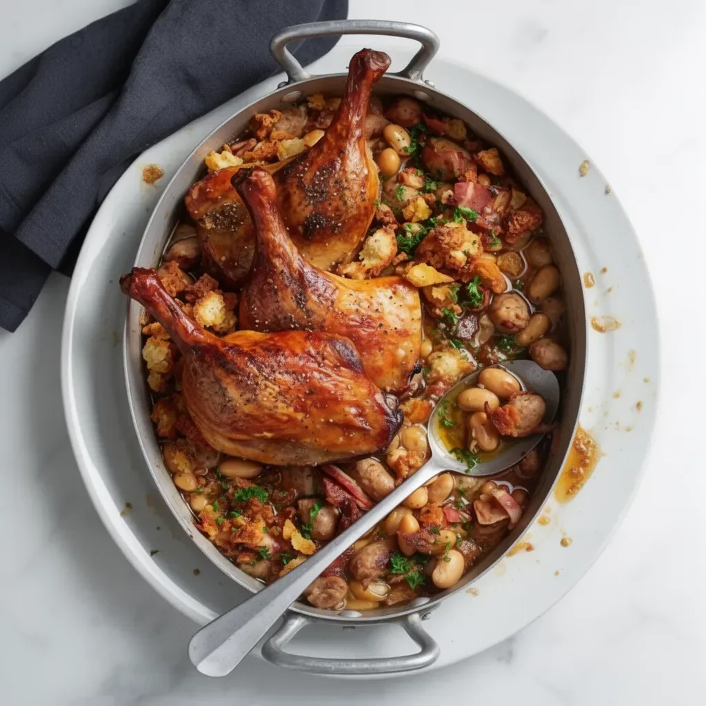 Cassoulet de canard et de saucisse facile à préparer, plat traditionnel français
