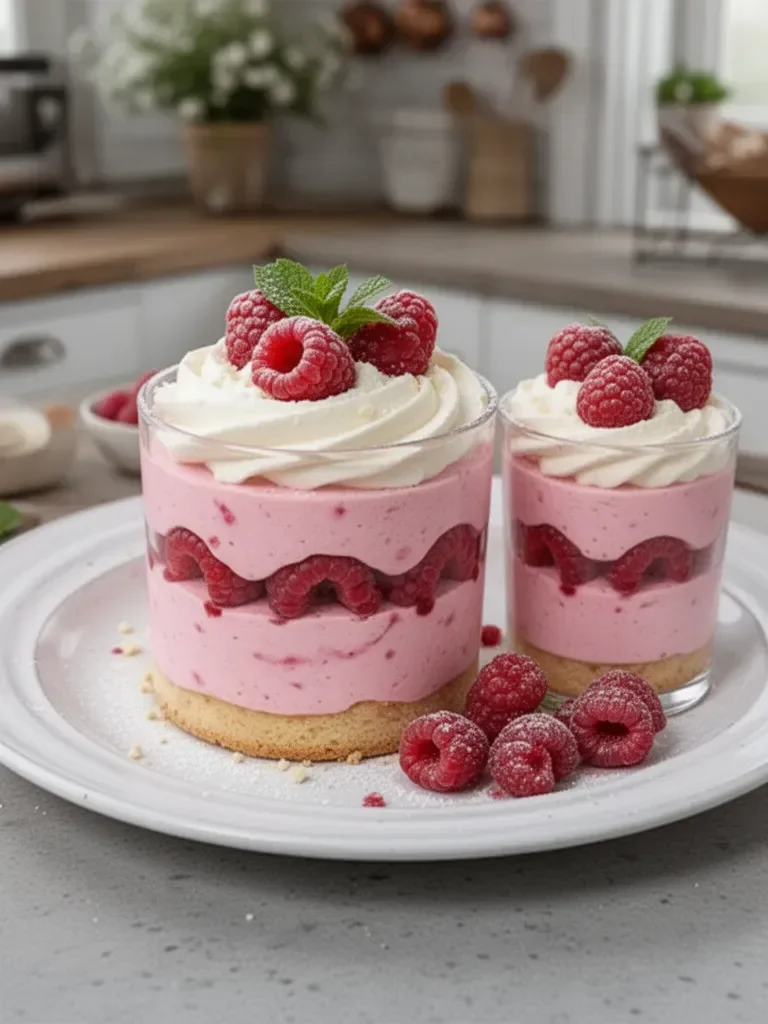 Charlotte à la mousse de framboises