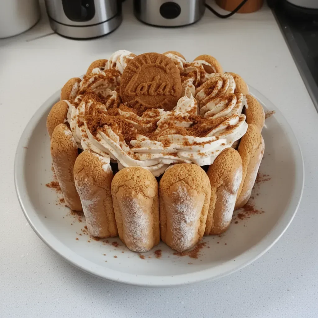 Charlotte Spéculoos de Lesdélicesde_bo, un dessert crémeux et savoureux.