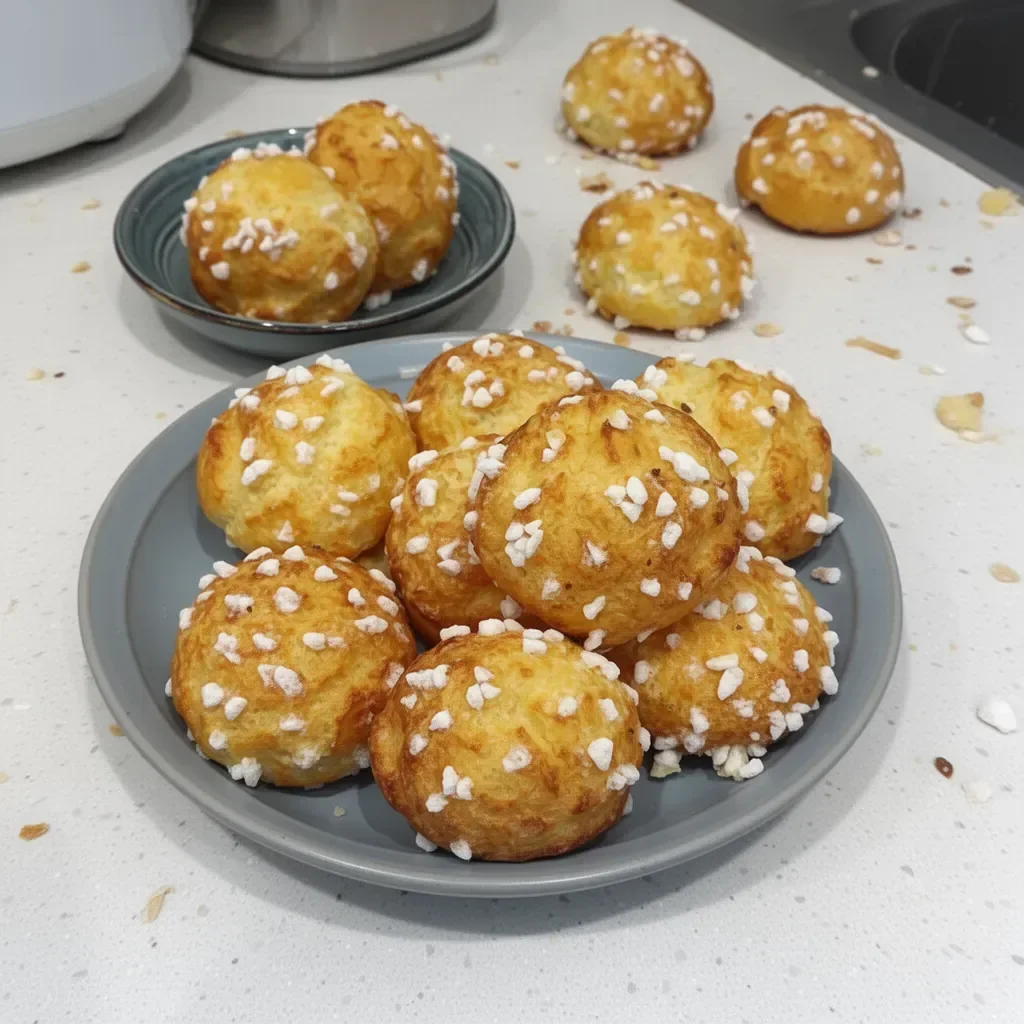 Chouquettes maison dorées et légères sur une assiette, recette délicieuse et facile.