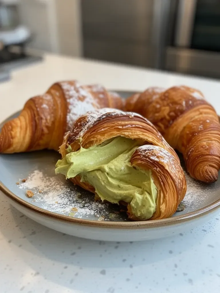 Croissants à la crème de pistache – La meilleure recette en 9 étapes pour un goût de boulangerie