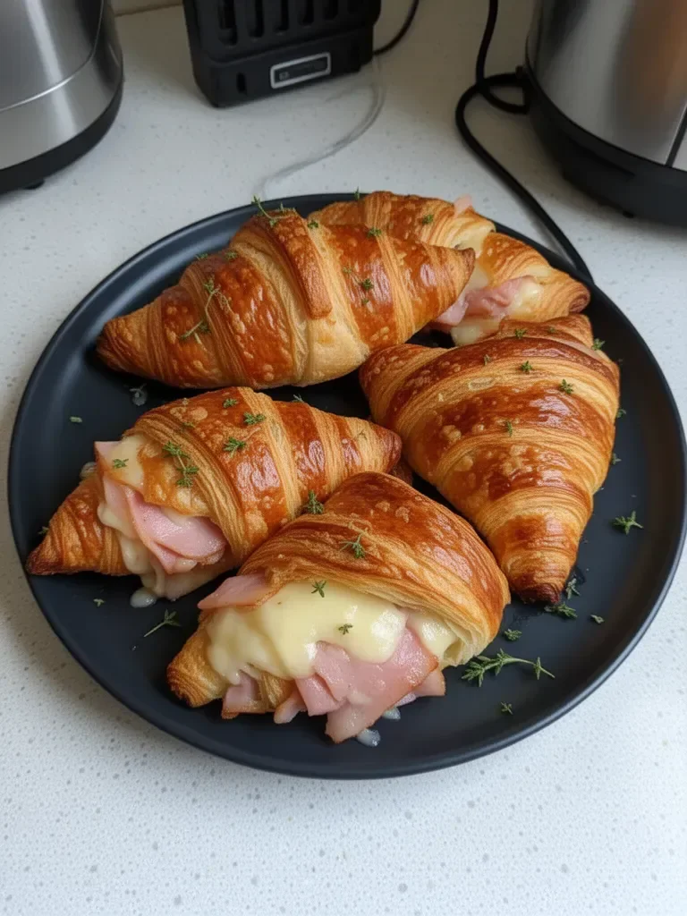 Recette de croissants au jambon et au fromage à la friteuse à air