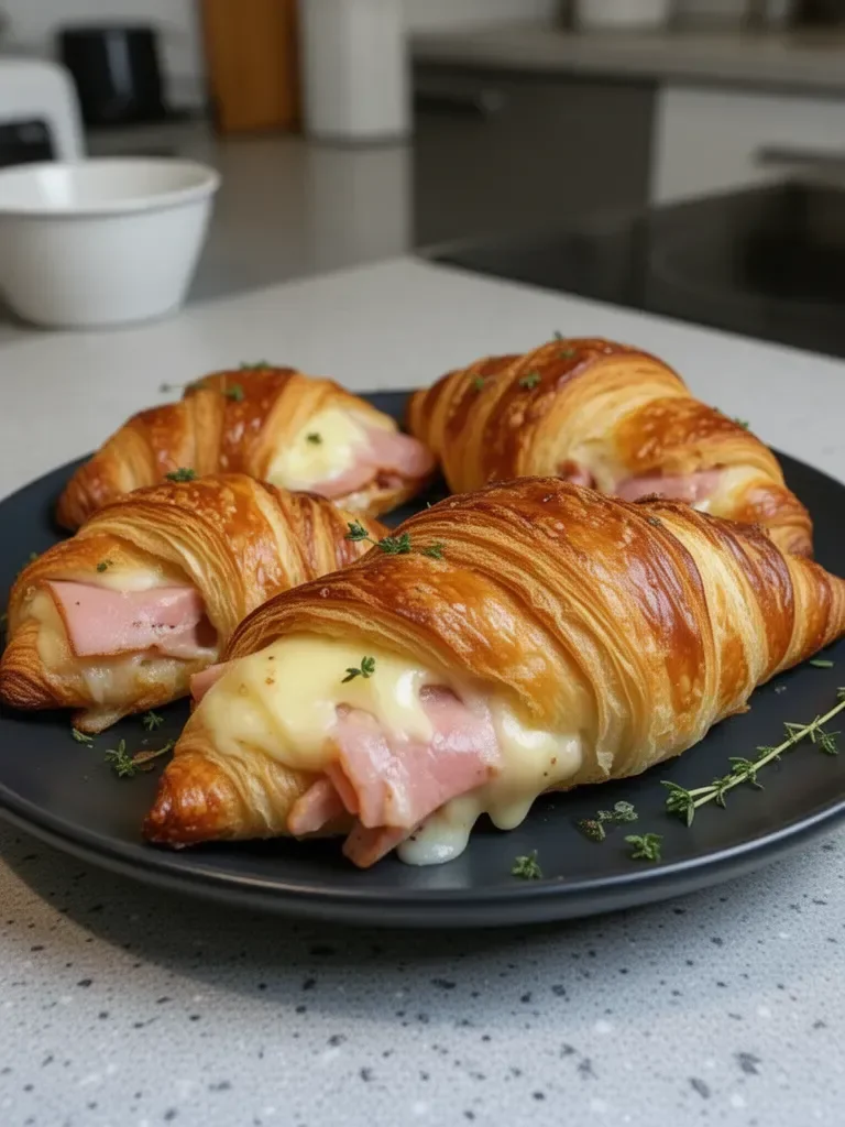 Croissants au jambon et au fromage à la friteuse à air