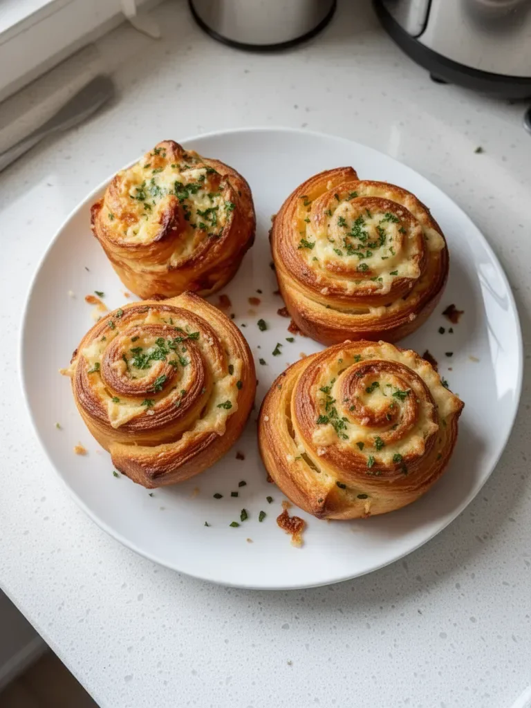 Cruffins au fromage et à l'ail, savoureux et croustillants