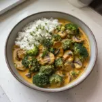 Curry Végétarien au Brocoli, Pois Chiches et Champignons